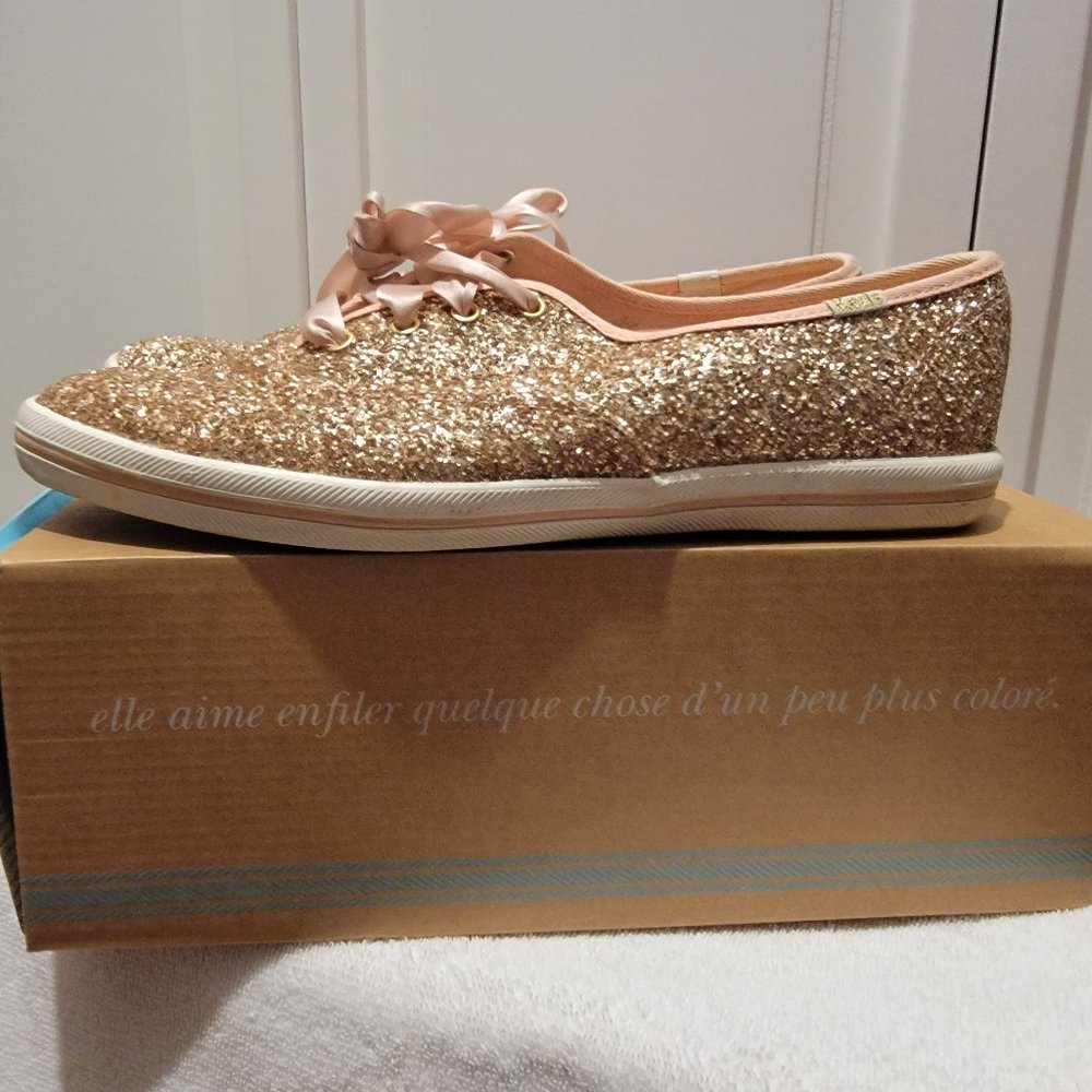 Kate Spade for Keds Rose Gold Glitter Sneakers